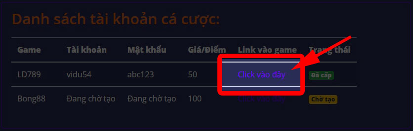 Bấm "Click vào đây"